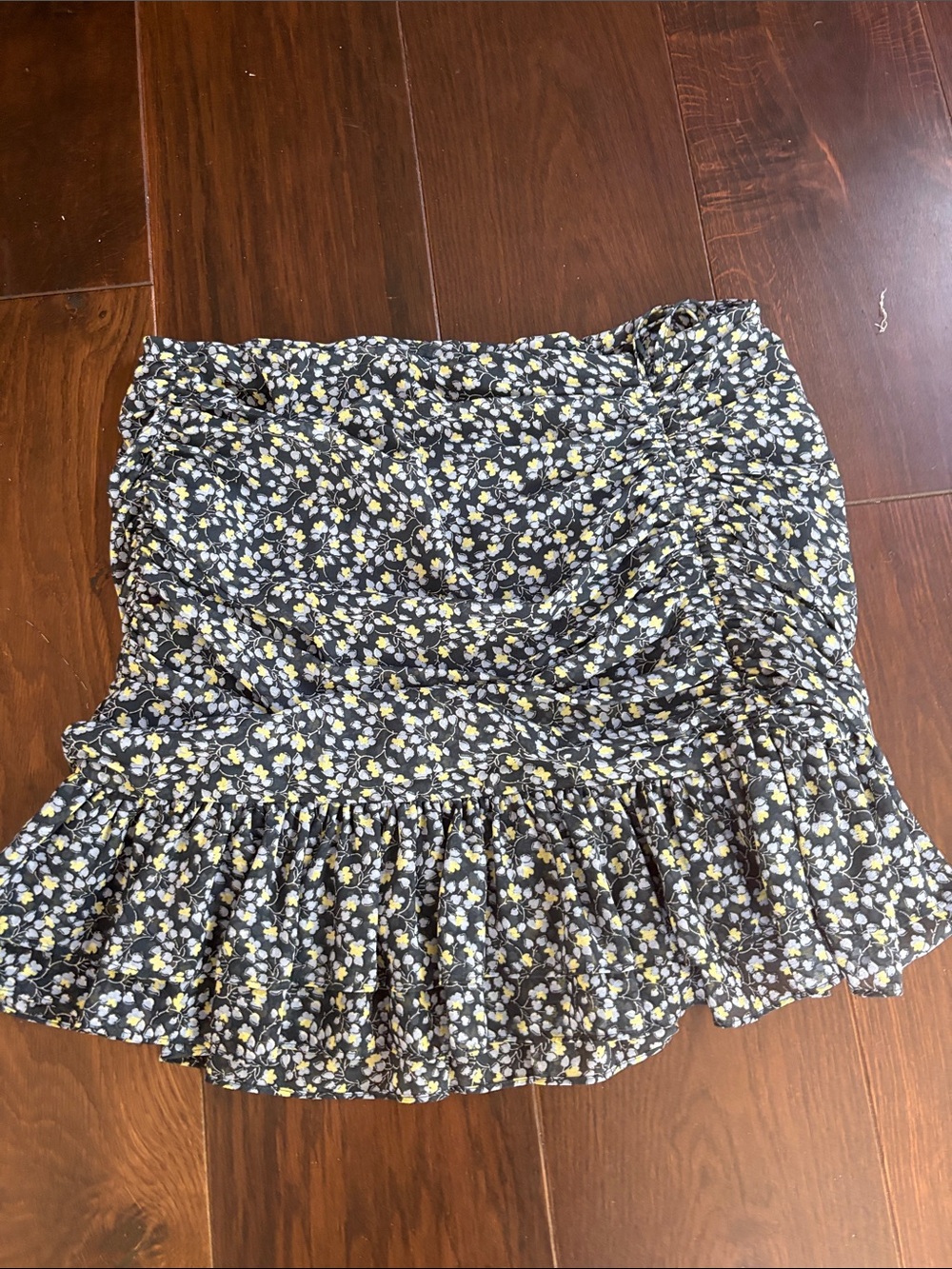 1. State Blue Mini Skirt with Yellow & White Ditsy Floral